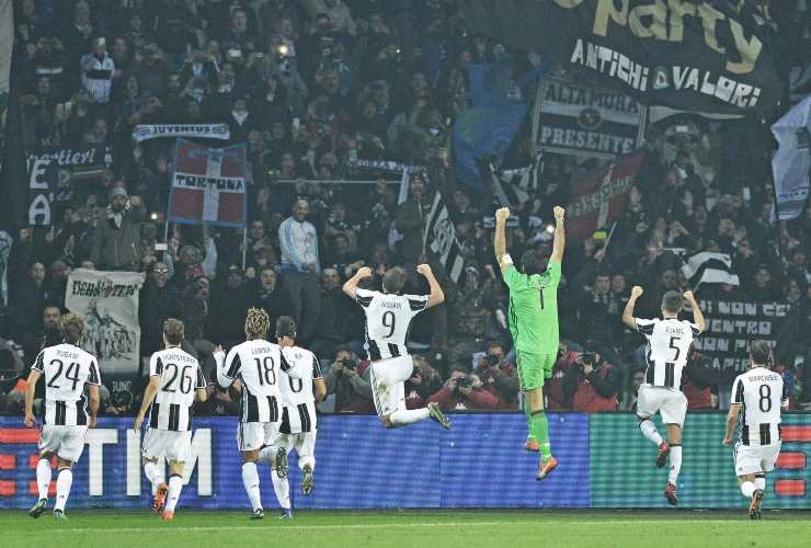 Esultanza Juve nel derby