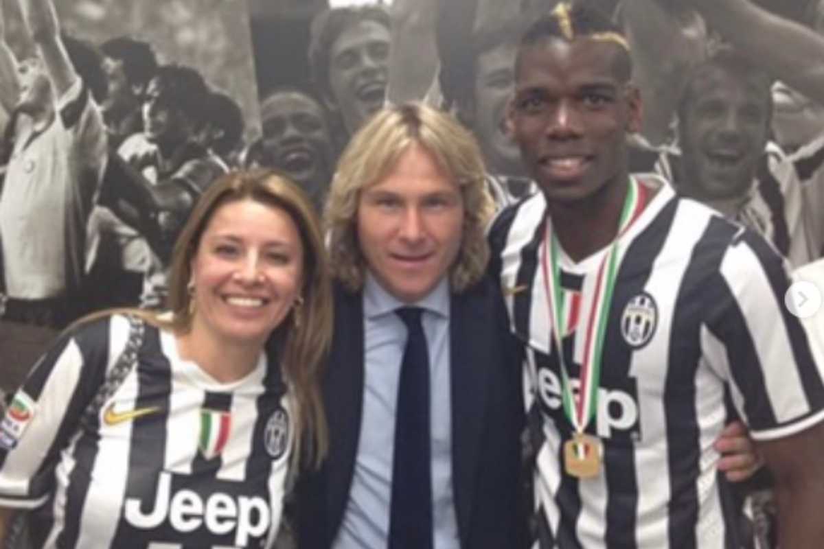 Rafaela Pimenta con Pavel Nedved e Paul Pogba