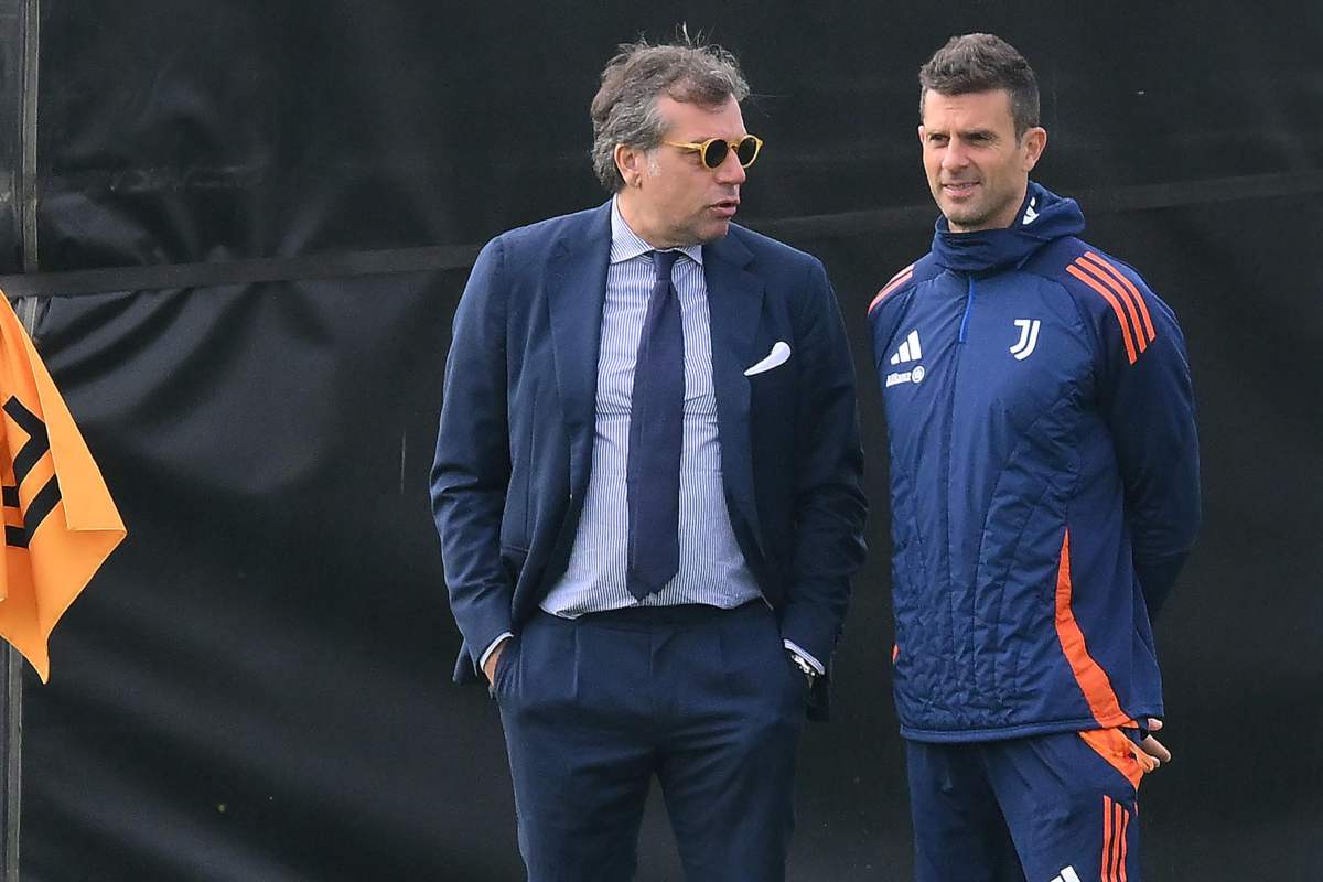 Giuntoli parla con Thiago Motta