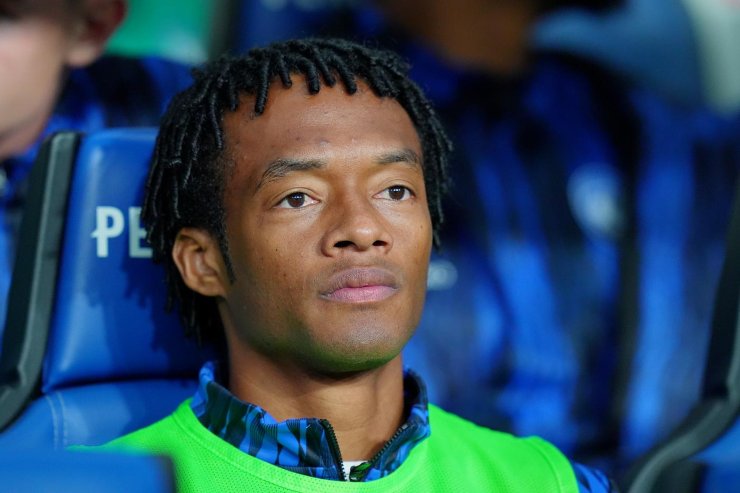 Juan Cuadrado in panchina con l'Atalanta 