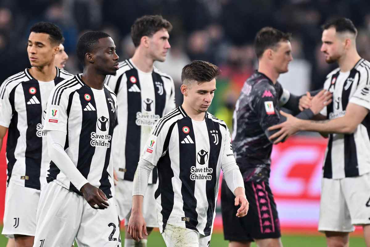 Giocatori della Juve delusi dopo l'eliminazione dalla Coppa Italia